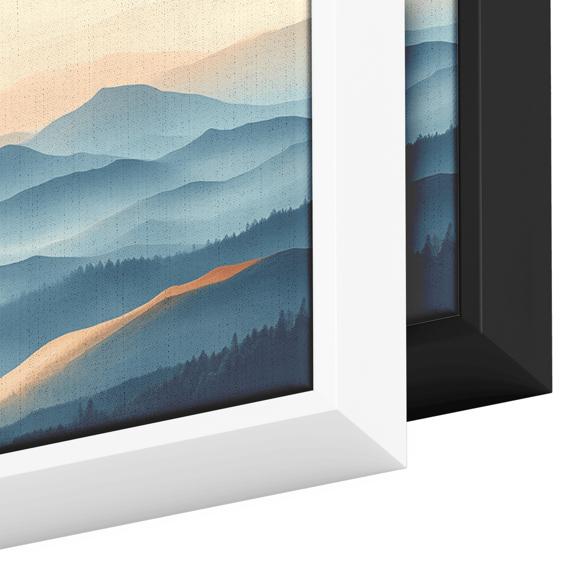 Panoramic Nature Illustration Muted Landscape Rolling Hills Beige Gray Taupe Tones Ultra High Definition Textured Minimalist Panoramic Framed Canvas Wall Art - Awakening Righteousness