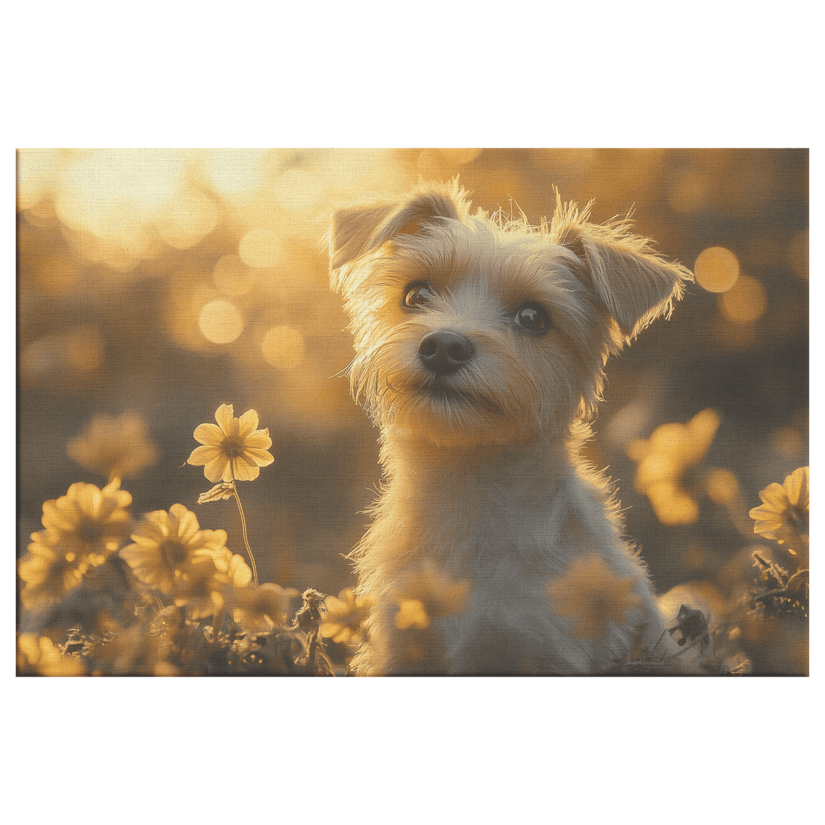 Parson Russell Terrier In Forest Setting With Shimmering Textures And Glowing Silver Highlights Canvas Wall Art Decor - Awakening Righteousness