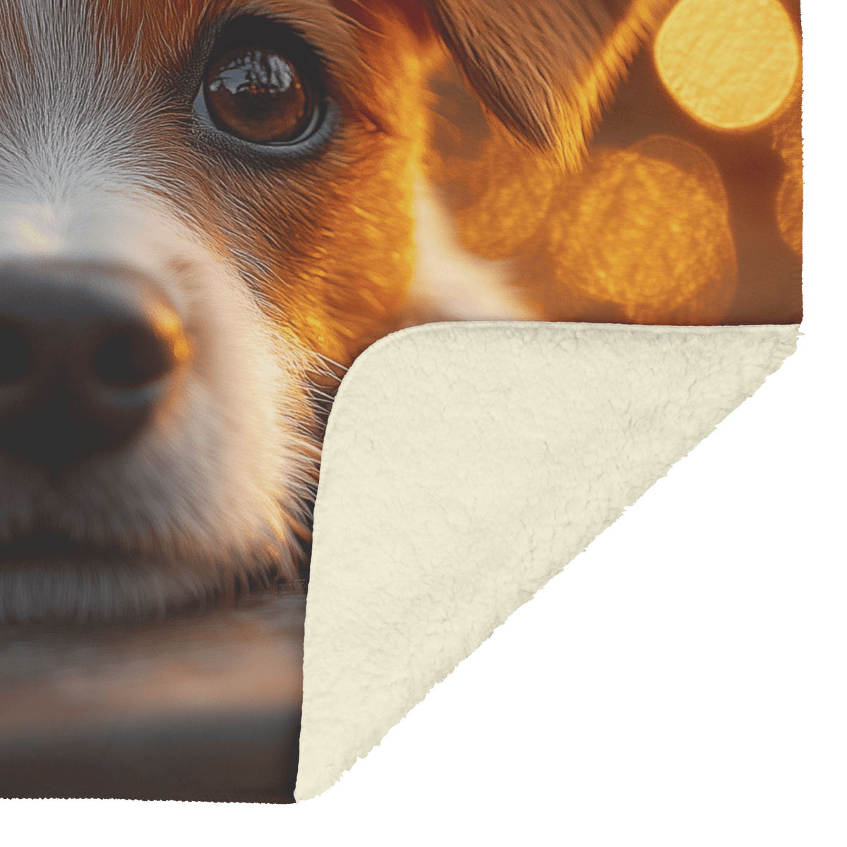 Parson Russell Terrier Lying on Wooden Deck Surrounded by Shimmering Golden Textures and Glowing Light Rays Fleece Sherpa Blanket - Awakening Righteousness