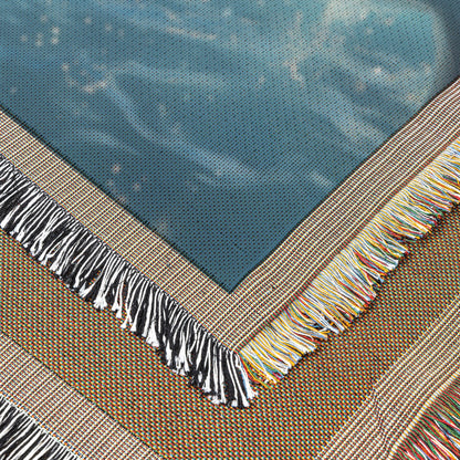 Playful Dolphins Swimming in Clear Blue Ocean with Sunlight Cozy Woven Throw Blanket - Awakening Righteousness