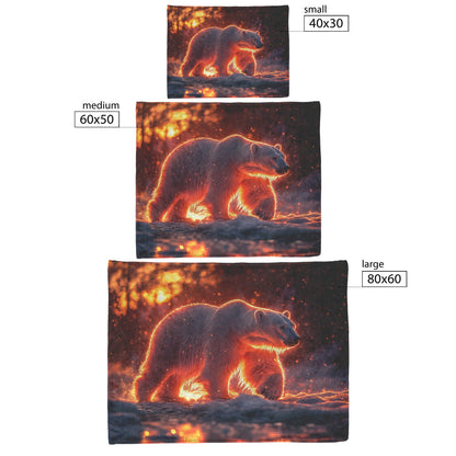 Polar Bear Walking Across Glowing Icy Plains Beneath Vibrant Aurora Borealis Sky Fleece Sherpa Blanket Cozy and Soft - Awakening Righteousness