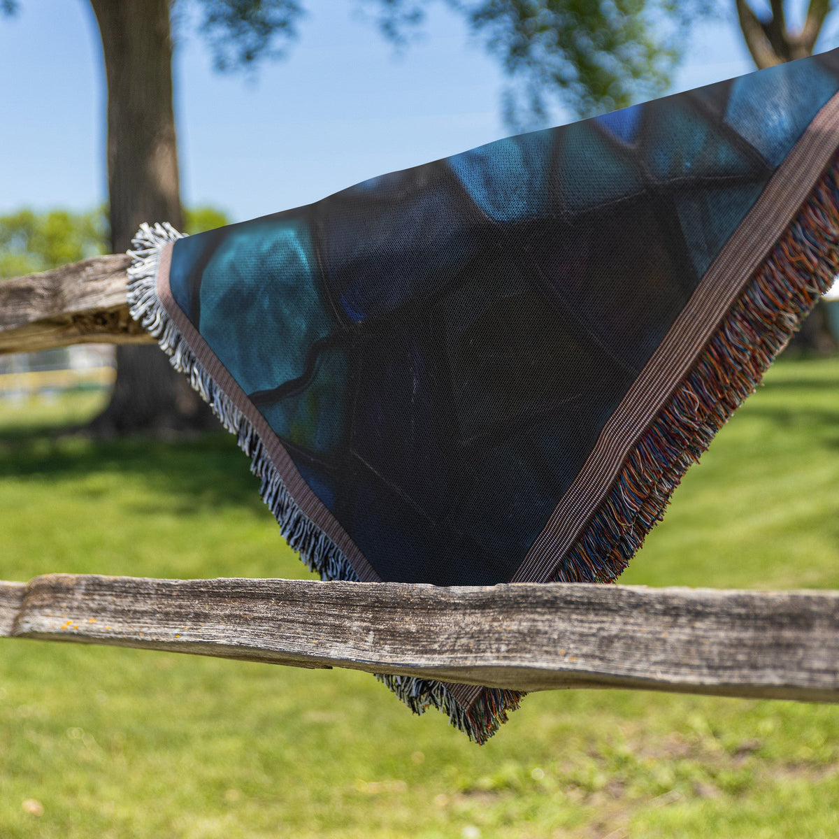 Radiant Stained Glass Christian Cross Woven Throw Blanket for Inspirational Home Decor and Cozy Faithful Comfort - Awakening Righteousness