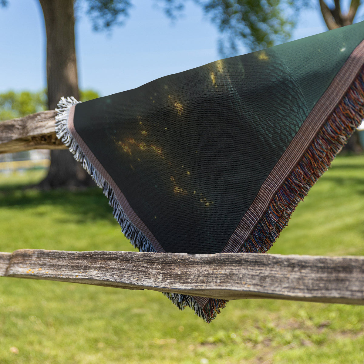 Serpent Coiled Around Glowing Tree in Enchanted Forest Woven Throw Blanket for Home Decor - Awakening Righteousness