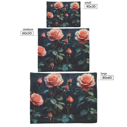 Soft and Cozy Fleece Sherpa Blanket with Vibrant Pink Roses for Elegant Comfort - Awakening Righteousness