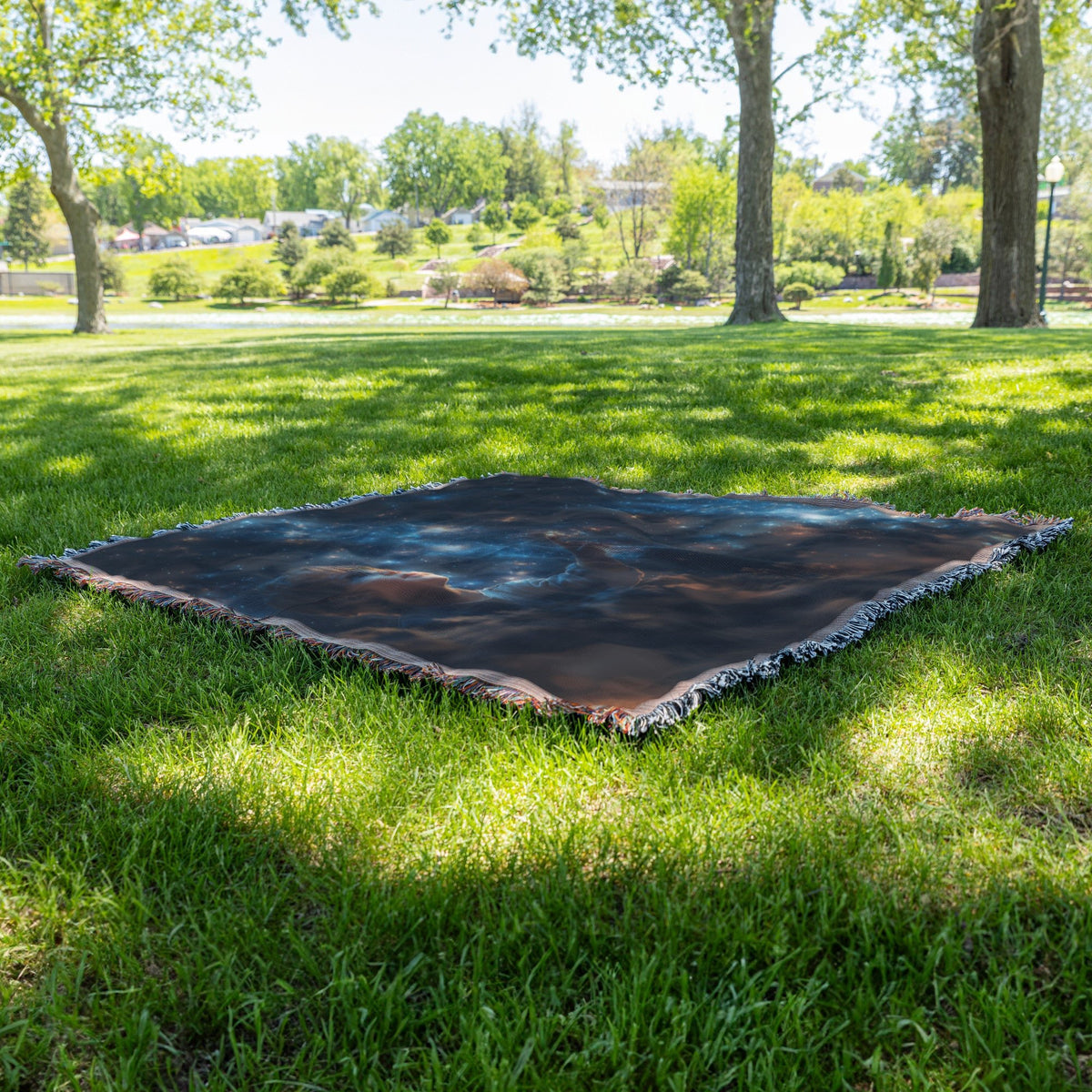 Starry sky wonder child reaching for the stars cosmic dreams woven throw blanket space exploration bedtime decor - Awakening Righteousness