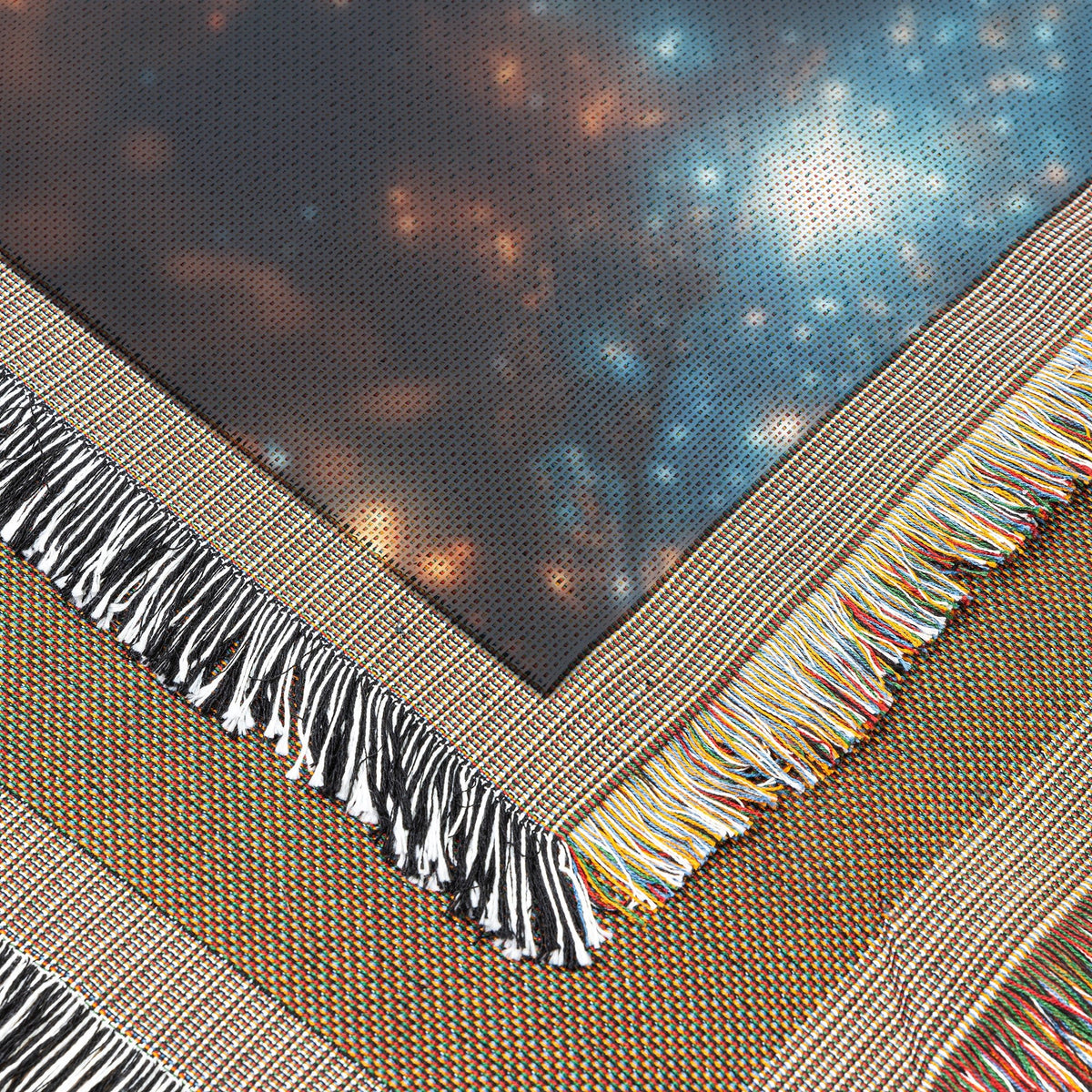 Starry sky wonder child reaching for the stars cosmic dreams woven throw blanket space exploration bedtime decor - Awakening Righteousness