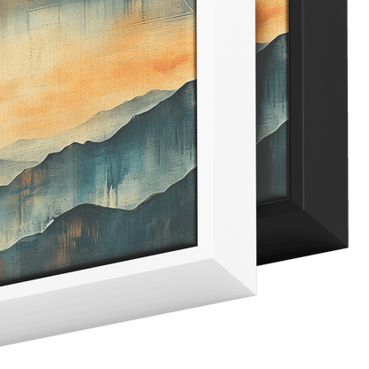 Stylized Boho Artwork Sunburst Abstract Hills Warm Earthy Tones Ultra High Definition Soft Gradients Panoramic Framed Canvas Wall Art - Awakening Righteousness