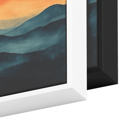 Stylized Boho Artwork Sunburst Abstract Hills Warm Earthy Tones Ultra High Definition Soft Gradients Panoramic Framed Canvas Wall Art - Awakening Righteousness