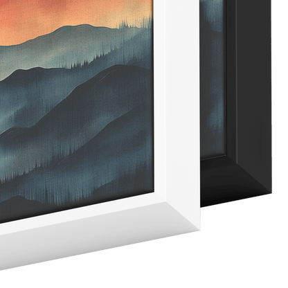 Stylized Boho Artwork Sunburst Abstract Hills Warm Earthy Tones Ultra High Definition Soft Gradients Panoramic Framed Canvas Wall Art - Awakening Righteousness