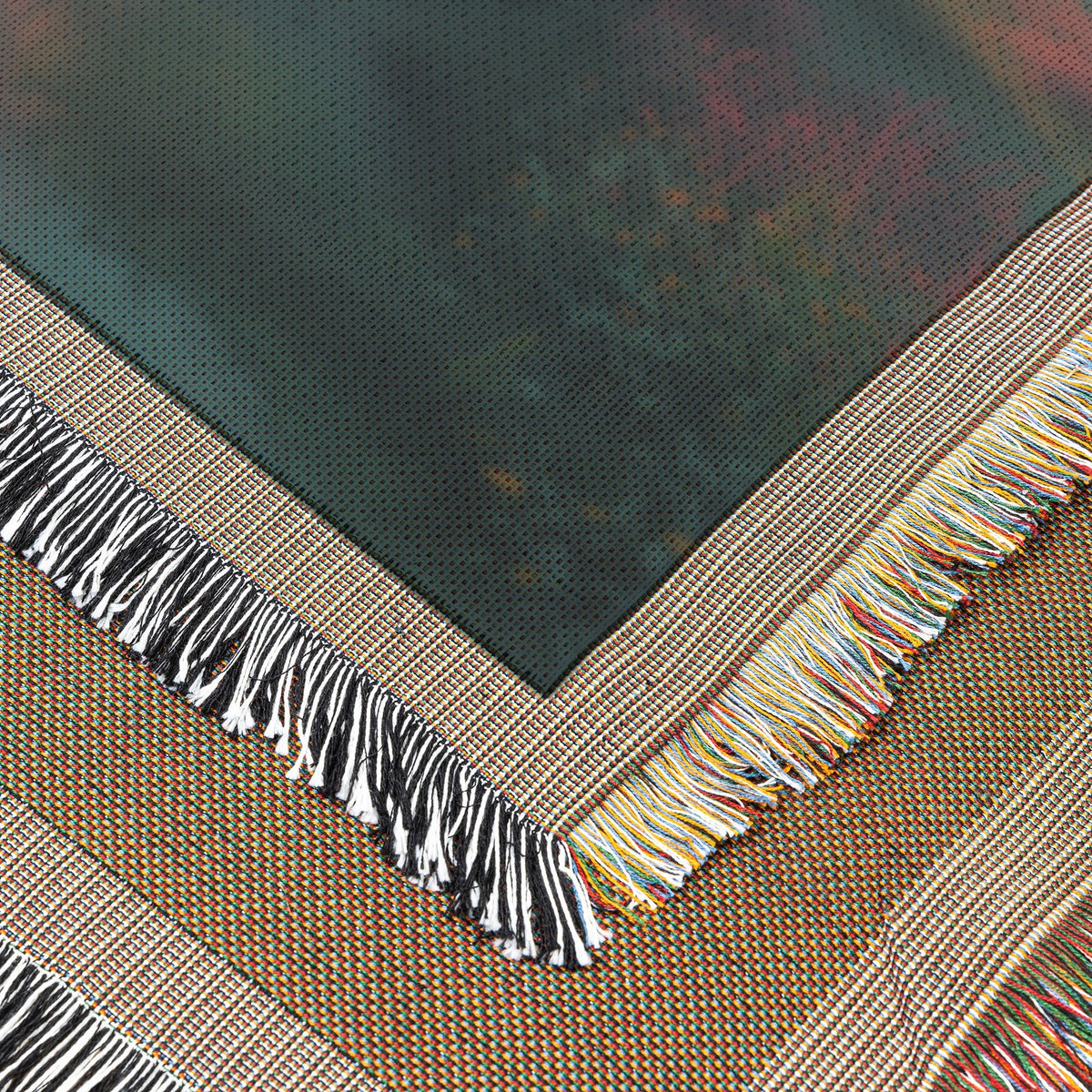 Sunset Cross in Blooming Meadow Woven Throw Blanket - Awakening Righteousness