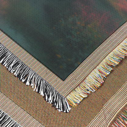 Sunset Cross in Blooming Meadow Woven Throw Blanket - Awakening Righteousness