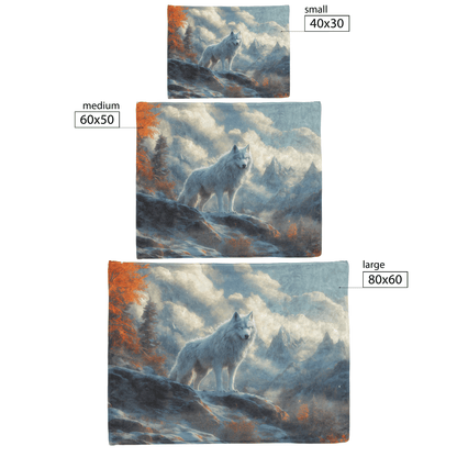 Swift Frostwolf Fleece Sherpa Blanket Frost Mist Silver Snowflakes Snowy Mountain Majestic Fierce WoW Design - Awakening Righteousness