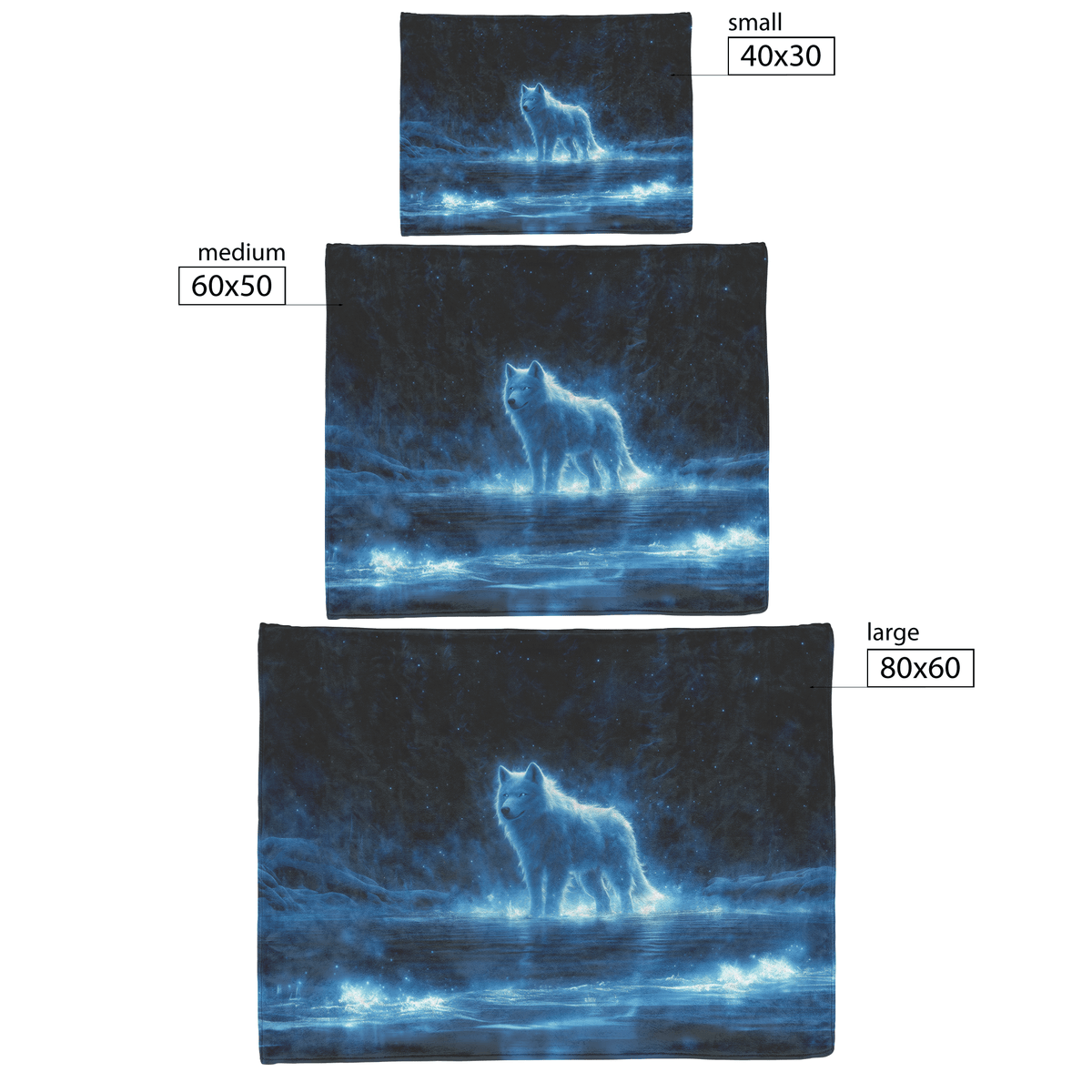 Swift Frostwolf Fleece Sherpa Blanket Frozen River Blue Light Trails Shimmering Textures Serene Bold WoW Design - Awakening Righteousness