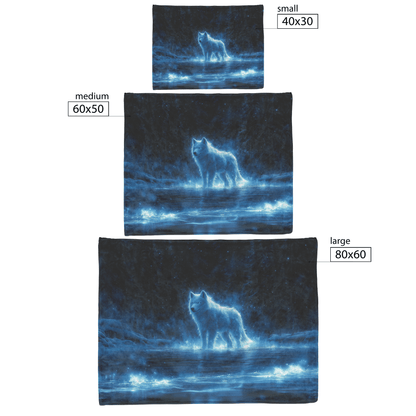 Swift Frostwolf Fleece Sherpa Blanket Frozen River Blue Light Trails Shimmering Textures Serene Bold WoW Design - Awakening Righteousness