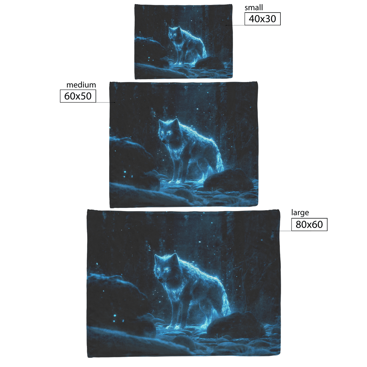 Swift Frostwolf Fleece Sherpa Blanket Icy Forest Silver Textures Frost Highlights Peaceful Inspiring WoW Design - Awakening Righteousness