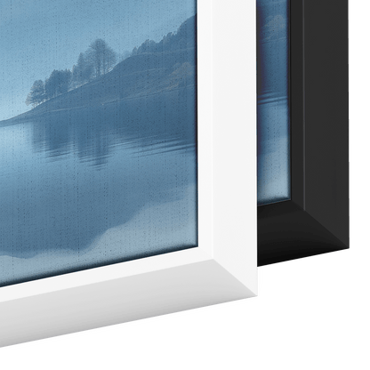 Tranquil Lake Scene Soft Taupe Hills Reflections Muted Gradients Clean Lines Ultra High Definition Refined Minimalist Panoramic Framed Canvas Wall Art - Awakening Righteousness