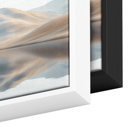 Tranquil Lake Scene Soft Taupe Hills Reflections Muted Gradients Clean Lines Ultra High Definition Refined Minimalist Panoramic Framed Canvas Wall Art - Awakening Righteousness