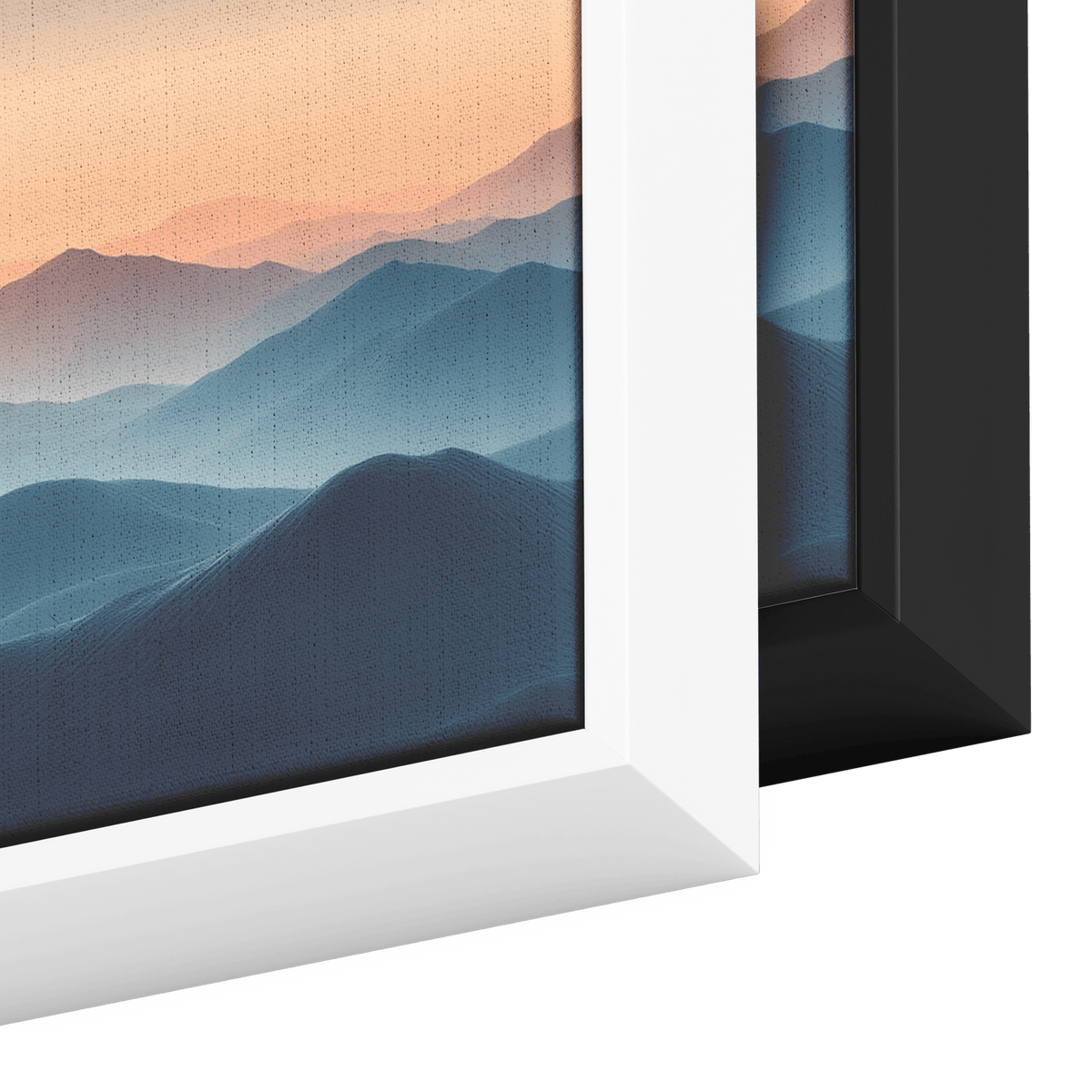 Tranquil Landscape Illustration Muted Hills Pale Sky Taupe Beige Ultra High Definition Modern Minimalist Panoramic Framed Canvas Wall Art - Awakening Righteousness
