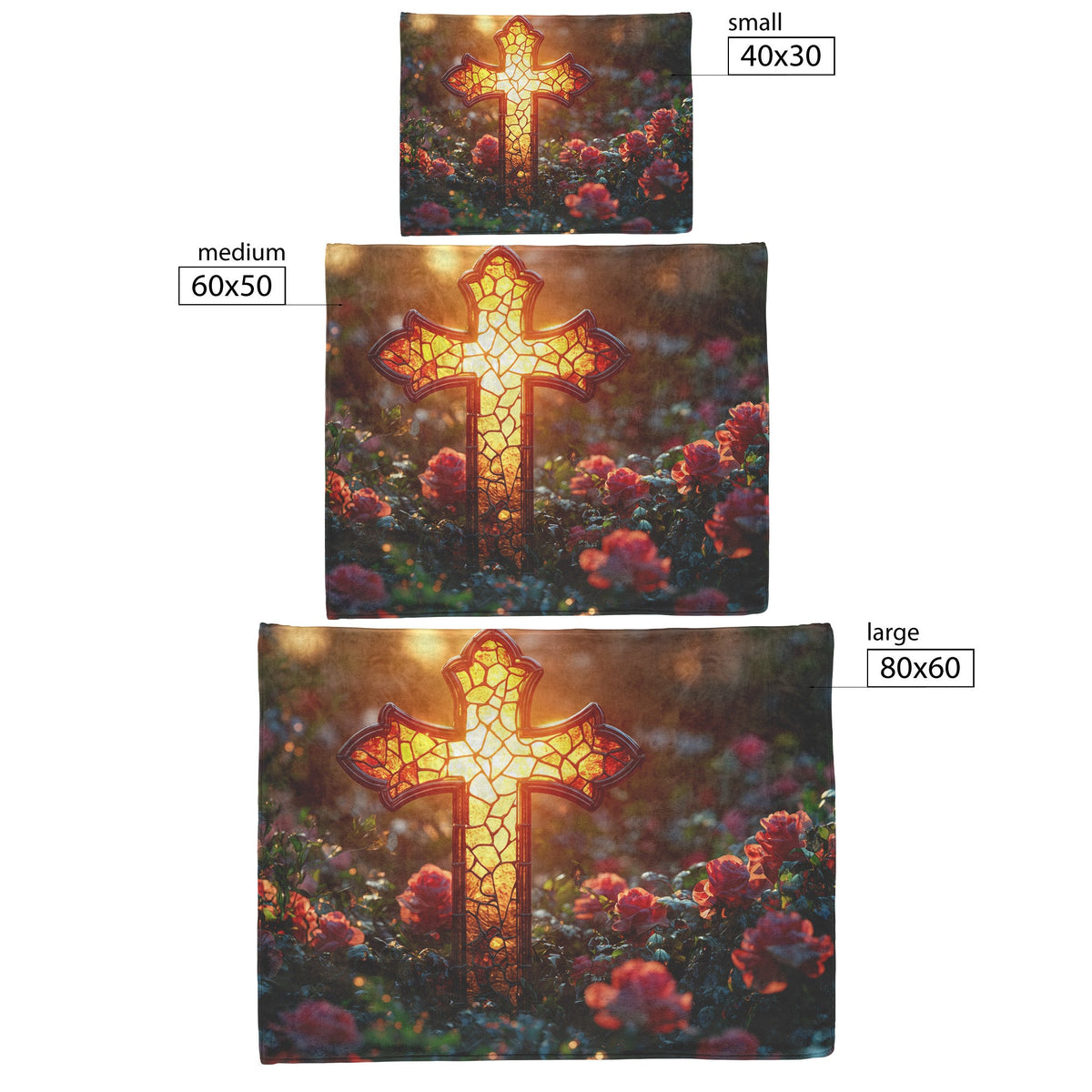 Tree of Life With Glowing Cross Fleece Sherpa Blanket Radiant Christian Art Cozy Inspirational Home Gift - Awakening Righteousness