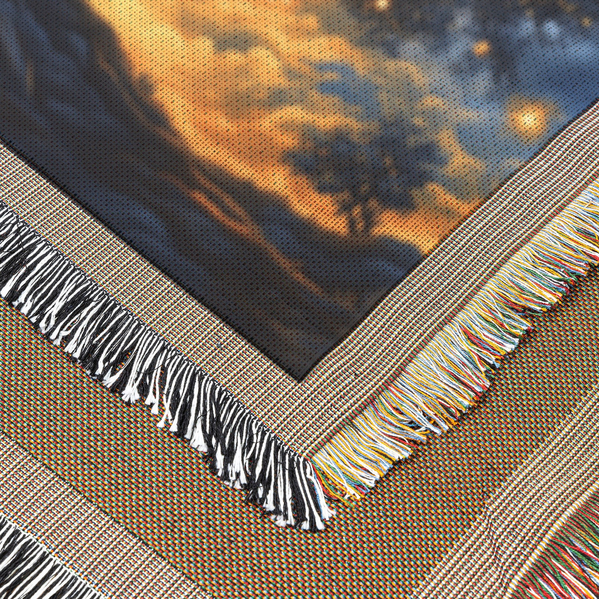 Tree of Life with Starry Sky and Glowing Light Woven Throw Blanket for Home Decor - Awakening Righteousness