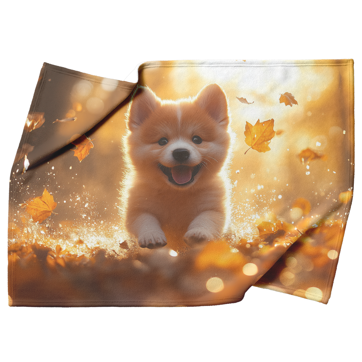 two_Akita_puppies_curled_up_under_a_glow_H_Blanket_Top_Bottom_Folds_Mockup.png