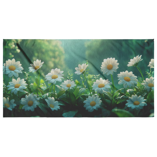 Vibrant Daisy Meadow Beach Towel Soft Quick Dry Lightweight Floral Design Perfect for Beach Pool and Outdoor Activities - Awakening Righteousness