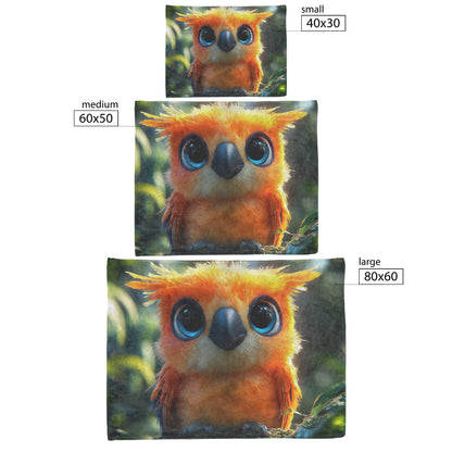 Vibrant Orange Parrot Perched on Ancient Tree Cozy Sherpa Fleece Blanket - Awakening Righteousness