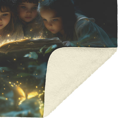 Whimsical Childhood Wonder Cozy Christian Fleece Sherpa Blanket - Awakening Righteousness