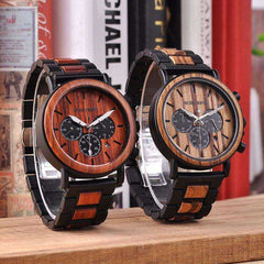 Gold Watch Men Luxury Brand Wooden Wristwatches
