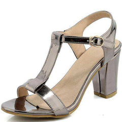 Summer Leather Square High Heels