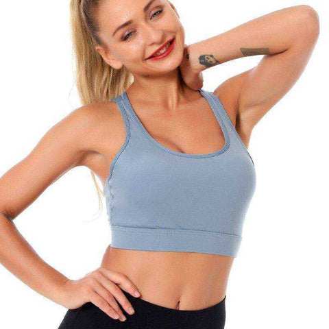 Image of Aesthetic Sports Bra Tank Top With Cross Strap For Women