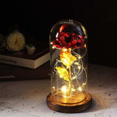 Red Rose In A Glass Dome With LED Light