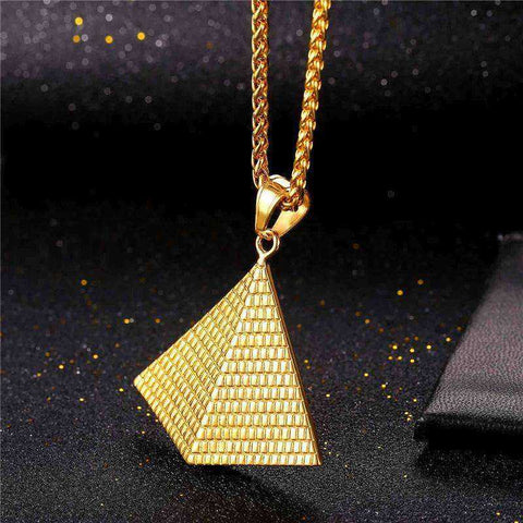 Egyptian Pyramid Pendant Charm Necklace
