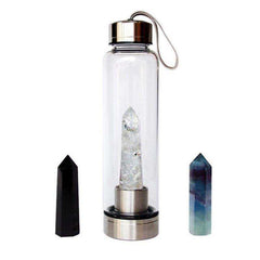Direct Drinking Natural Glass 500ML Crystal Healing Bottle