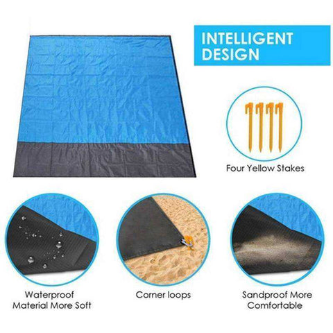 Image of 2x2.1m Waterproof Beach Blanket Folding Outdoor Picnic Mat
