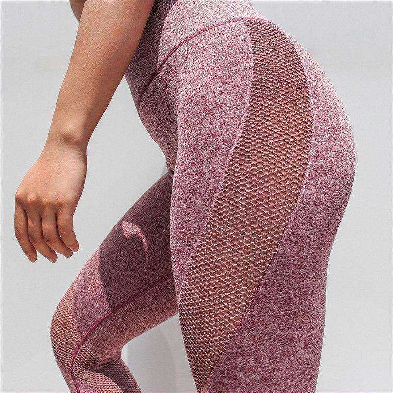 Seamless Tummy Control Mesh Push Up Leggings