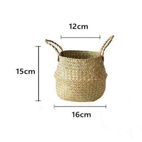 Image of Handmade Seagrass Plant Pot Basket