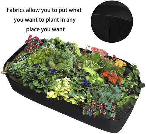 Image of Fabric Raised Garden Bed Rectangle Planting Container Growth Bag