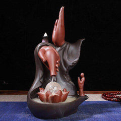 LED Crystal ball Zen Incense Burner + 10Pcs Cones