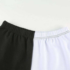 Black and White Patchwork Sweatpants