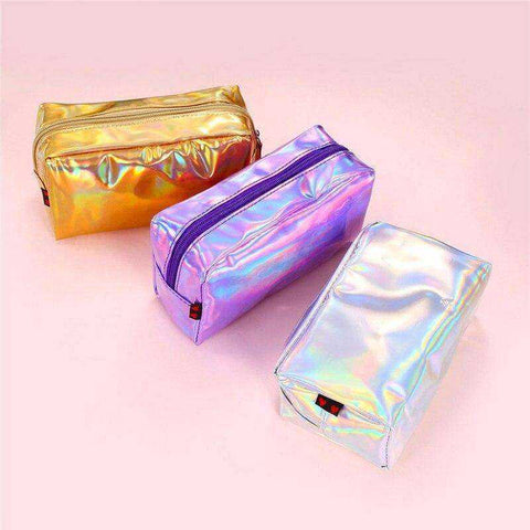 Image of Fashion Holographic Pencil Case Cosmetic Makeup Pouch Storage