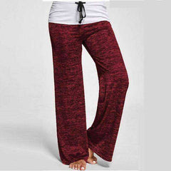 Elastic Wide Leg Lace Up Fitness Loose Yoga Pants