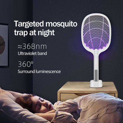 Image of 3000V Electric Mosquito Killer With UV Lamp 1200mAh Rechargeable Insect Racket