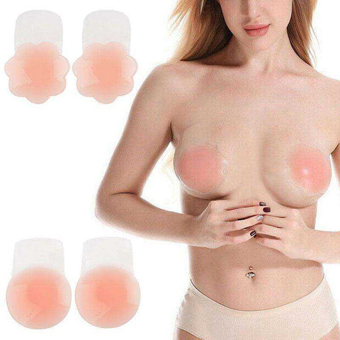 Image of Women Invisible Breast Petals Reusable Lift Nipple Cover Sexy Backless Strapless Bra