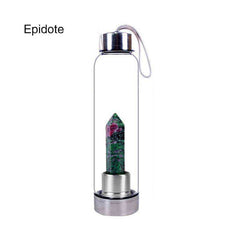 Natural Quartz Gemstone Glass Water Bottle