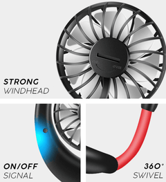 Unique Portable Neckband Headphone Cooling Fan