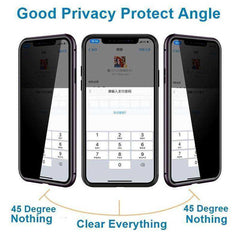 Iphone Metal Magnetic Tempered Glass Cell Phone Case