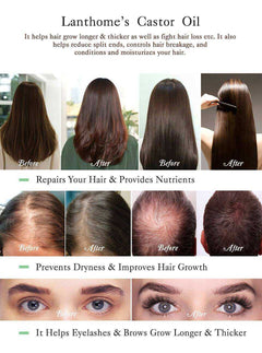 Pure Castor Oil Nourish Hair Prevent Skin Aging Organic Enhancer Eyelash Liquid