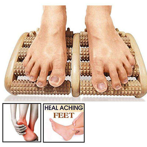 Image of 5 Raw Wooden Foot Roller Massage Reflexology