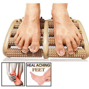 5 Raw Wooden Foot Roller Massage Reflexology